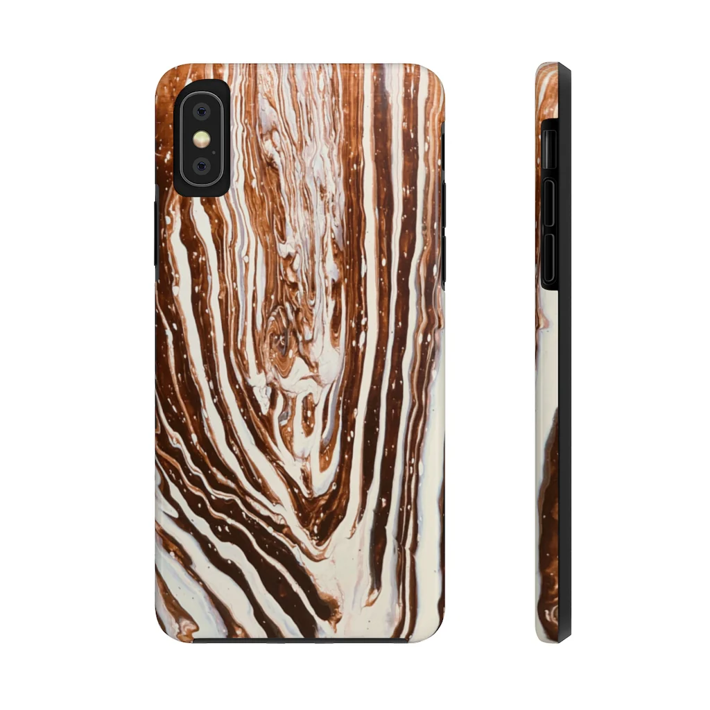 Coffee & Cream Acrylic Pour Cell Phone Case - Image 4