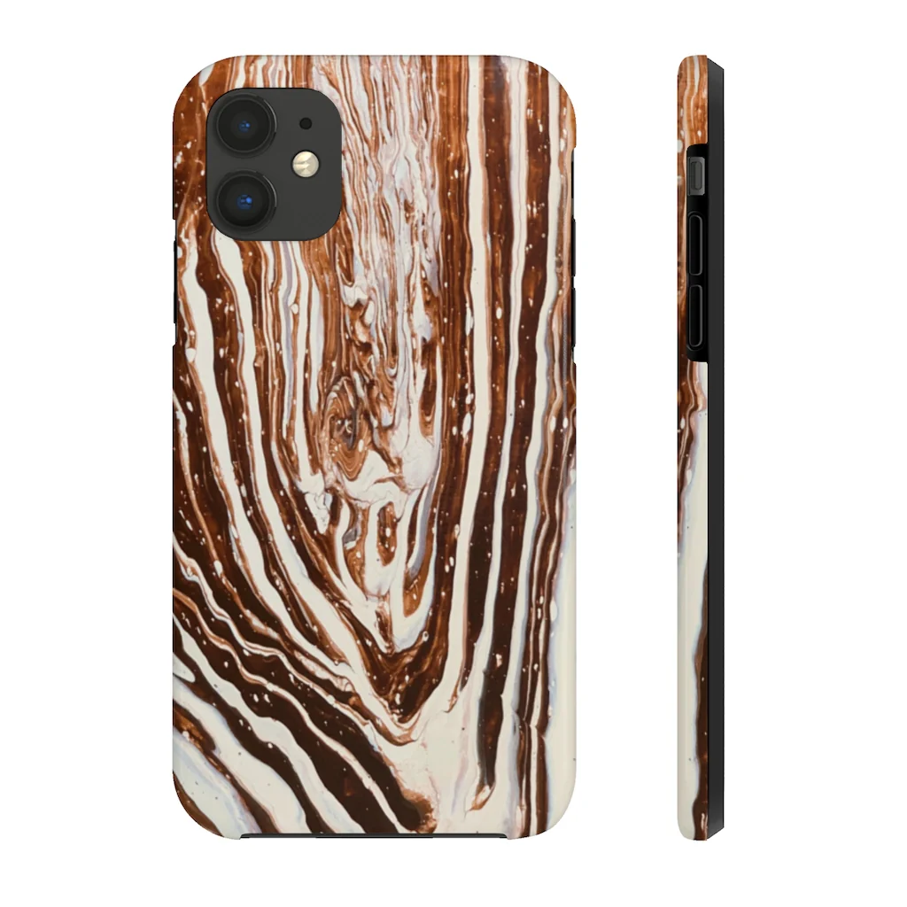 Coffee & Cream Acrylic Pour Cell Phone Case - Image 7